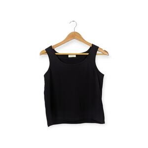 Allie Coosh Black Scoop Neck Boxy Tank Top